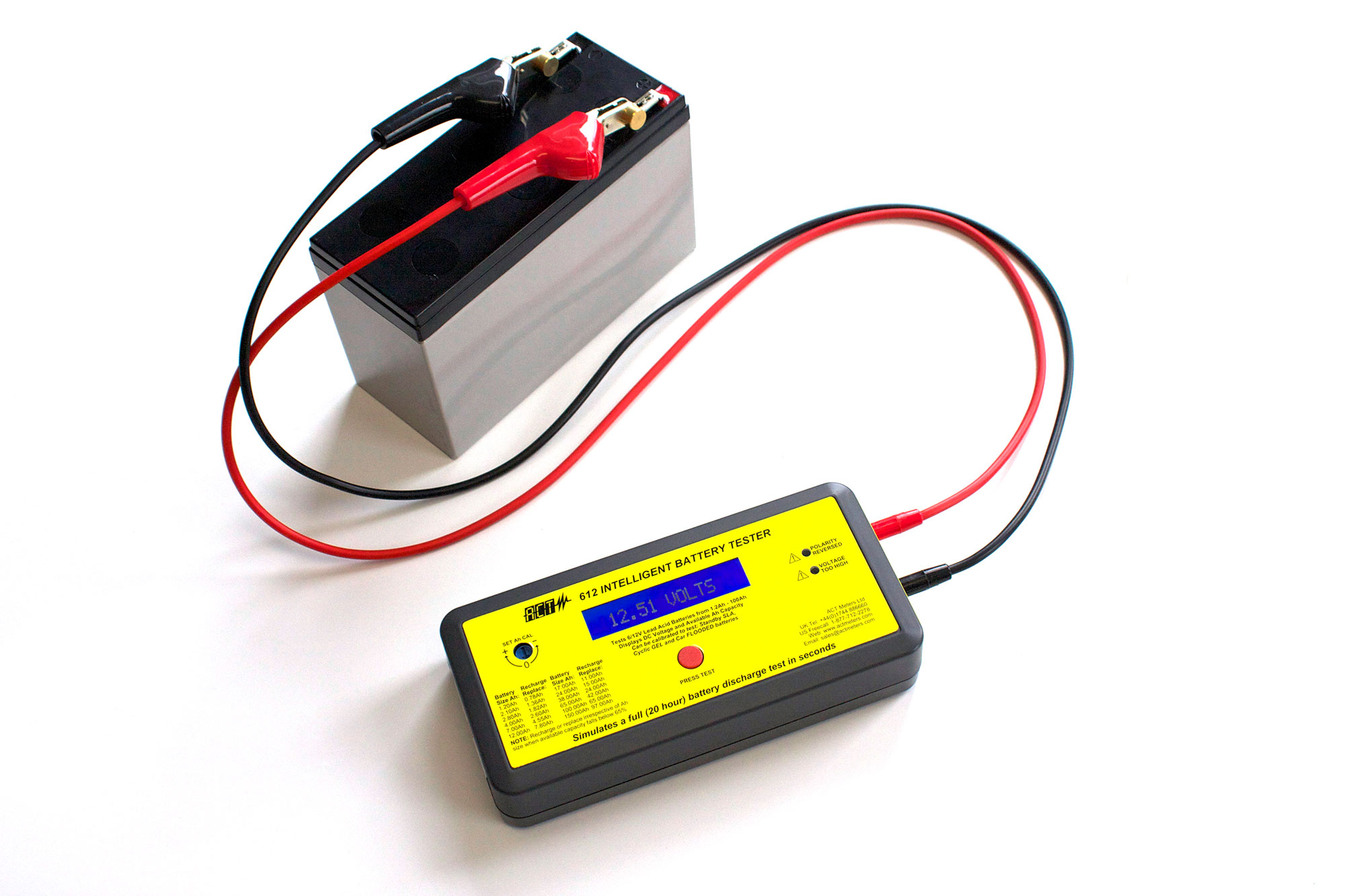 RC-300; Technician Grade Intelligent Handheld SLA and STANDBY Battery Tester  For 6V & 12 Applications